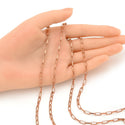 33 Feet Paperclip Cable Chain Link, Raw Copper Uncoated/Unplated, 7.5x3.5mm Large, CK10-A2