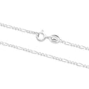 1pc 925 Sterling Silver Figaro Link Chain Necklace, Diamond-Cut, 1.5mm, Length Selections: 18/20/22/24/26 inch