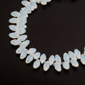 200pcs Creative Club Faceted Teardrop Briolette Crystal Glass Beads, Pendant Drop, White Opal, 12x6mm, Hole ID 1mm, CCT2-34