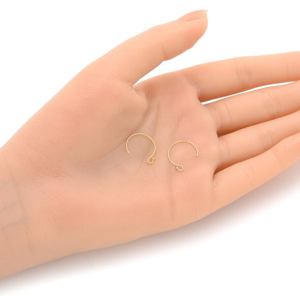 10pcs Real 1/20 14K Gold Filled Ball End Round Circle Earring Hooks, 13mm, 0.64mm/22 Gauge, JK1-P6