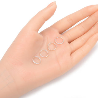 20pcs 925 Sterling Silver Split Jump Rings, 0.7mm/21 Gauge, Size Selections: 5mm/6mm/7mm/8mm/10mm/12mm