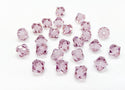 100pcs Preciosa Small Faceted Bicone Crystal Beads, Light Amethyst, 4mm, Hole ID 0.9mm, Pre-B441