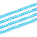500pcs Creative Club Faceted Rondelle Crystal Glass Beads, Aquamarine Blue, 6x4mm, Hole ID 1mm, CCR610