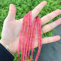 Natural Rhodochrosite Red Quartz Gemstone Faceted Rondelle Beads, 4x2mm/Small, Hole ID 0.9mm, 14 Inch/1 Strand, GH1R-2