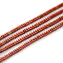 Natural Red Jasper Gemstone Heishi Tube Rondelle Beads, 4x2mm/Small, Hole ID 0.9mm, 14.5 Inch/1 Strand, GH-C1