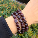 1 Strand Stretch Natural Garnet Free Form Gemstone Bracelet, 7-10mm Beads, Length Selections: 7 inch/7.5 inch