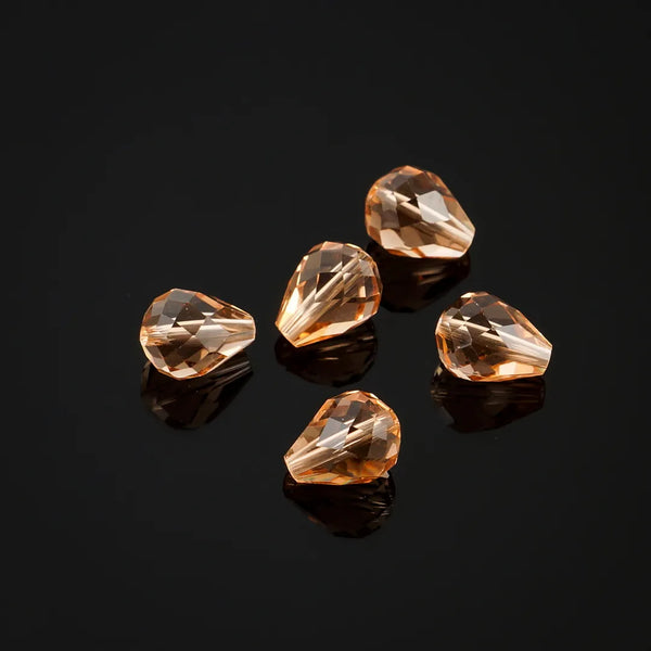 24pcs Adabele Austrian Faceted Teardrop Crystal Beads #5500, Light Peach Pink, 10mm x 8mm, Hole ID 1.1mm, SST-1018