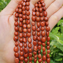 Natural Red Jasper Gemstone Oval Tumbled Pebble Beads, Irregular, 8mm to 11mm, Hole ID 1mm, 15 Inch/1 Strand, GZ12-60