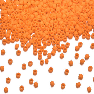 30g Miyuki Delica 11/0 Seed Beads, Opaque Matte Mandarin Orange DB1583