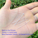 20pcs 925 Sterling Silver Ball Headpin Head Pins, 0.6mm/22 Gauge, Length Selections: 18mm/25mm/30mm/35mm/40mm/50mm