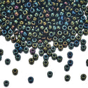 25g Miyuki Rocaille 15/0 Round Seed Beads Metallic Iris Forest Green RR-453