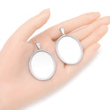 10pcs 304 Stainless Steel 40x30mm Oval Bezel Cup Settings