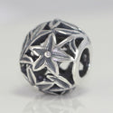 1pc Real 925 Sterling Silver Filigree Star Flower Bead Charm, Compatible with Pandora All Other Charm Bracelet, EC6-B3