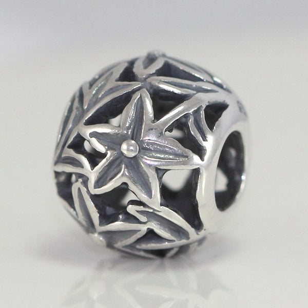 1pc Real 925 Sterling Silver Filigree Star Flower Bead Charm, Compatible with Pandora All Other Charm Bracelet, EC6-B3