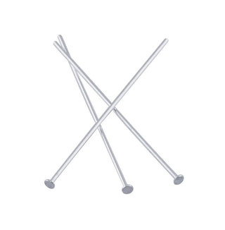 20pcs 925 Sterling Silver Flat Headpin Head Pins, 0.4mm/26 Gauge, Length Selections: 18mm/25mm/30mm/38mm