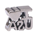Solid 925 Sterling Silver I Love USA Charm Love Freedom Bead