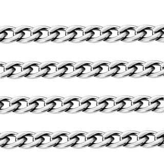 33ft 304 Stainless Steel Diamond Cut Curb Cuban Chain – (3.5mm/5mm)