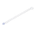 2pcs 925 Sterling Silver Chain Extender with Clasp, Heart Drop Cable Chain Extension, Length Selections: 2 inch/3 inch/4 inch/5 inch/6 inch