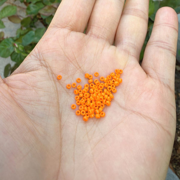 25g Miyuki Rocaille 11/0 Round Seed Beads Opaque Mandarin Orange RR-405