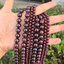 Natural Garnet Dark Red Gemstone Round Beads, 15 Inch/1 Strand, Size Selections: 4mm/6mm/8mm/10mm