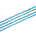 Natural Turquoise Blue Howlite Gemstone Heishi Tube Rondelle Beads, 4x2mm/Small, Hole ID 0.9mm, 14.5 Inch/1 Strand, GH-C17