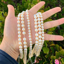 AAA Grade Natural Shell Pearl Round Beads, Freshwater Mother Of Pearl Nacre, Cream White, 1 Strand/15 Inch, Size Selections: 4mm/6mm/8mm/10mm