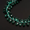 200pcs Creative Club Faceted Teardrop Briolette Crystal Glass Beads, Pendant Drop, Emerald Green, 12x6mm, Hole ID 1mm, CCT2-24