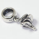 1pc Solid 925 Sterling Silver Single Love Rose Flower Bead Charm, Compatible with Pandora All Other Charm Bracelet, EC640