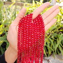 140pcs Creative Club Faceted Rondelle Crystal Glass Beads, Siam Red, 8x6mm, Hole ID 1.1mm, CCR805