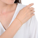1pc 925 Sterling Silver 1.85mm Bead Station Curb Chain Bracelet, Real 18K Yellow Gold Plated, Length Selections: 6.5 inch/7 inch/7.5 inch/8 inch