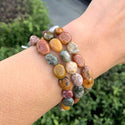 1 Strand Stretch Natural Multi-color Ocean Jasper Free Form Gemstone Bracelet, 7-10mm Beads, Length Selections: 7 inch/7.5 inch