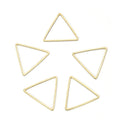 50pcs Raw Brass Triangle Beading Hoops, Open Back Bezel Frame, Unplated/Uncoated, 0.8mm/20 Gauge, Size Selections: 12mm/17mm/20mm