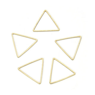 50pcs Raw Brass Triangle Beading Hoops, Open Back Bezel Frame, Unplated/Uncoated, 0.8mm/20 Gauge, Size Selections: 12mm/17mm/20mm