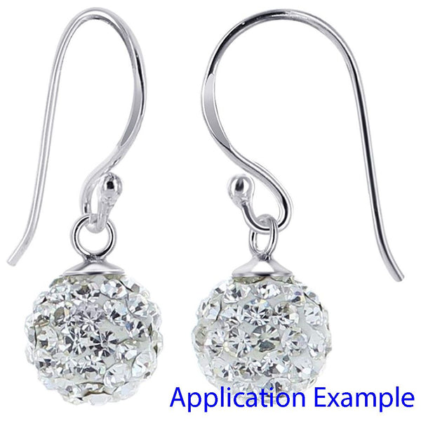 20pcs 925 Sterling Silver Ball End Fish Earring Hooks, 20mm, Wire Gauge/Diameter Selections: 0.6mm/0.7mm/0.8mm/0.9mm