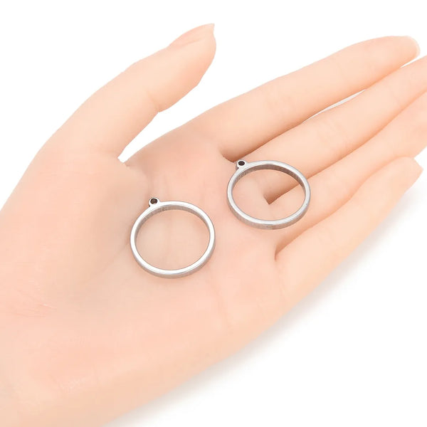 10pcs 304 Stainless Steel Round Open Back Bezel Settings (25mm/30mm)