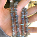 Natural Grade A Labradorite Gemstone Chip Beads, Free Form, 5mm-8mm, Hole ID 1mm, 30 Inch, GZ1-10