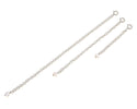1pc 925 Sterling Silver Chain Extender with Clasp, Pearl Drop Chain Extension, Length Selections: 2 inch/3 inch/4 inch/5 inch/6 inch