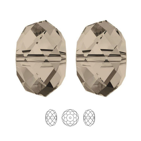 24pcs Adabele Austrian Faceted Rondelle Crystal Beads #5040, Smoked Quartz, Size Selections: 6x4mm, 8x6mm, 10x8mm