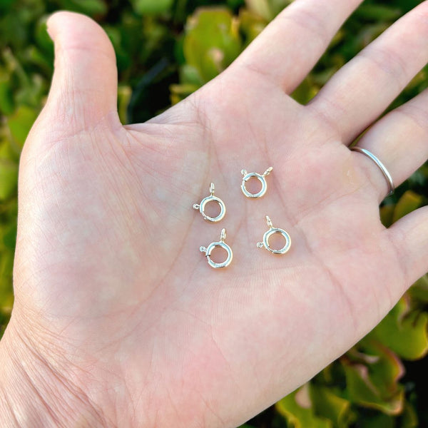 5pcs Real 1/20 14K Gold Filled Springring Clasps, Open Jump Ring, 7mm, JK3-C4