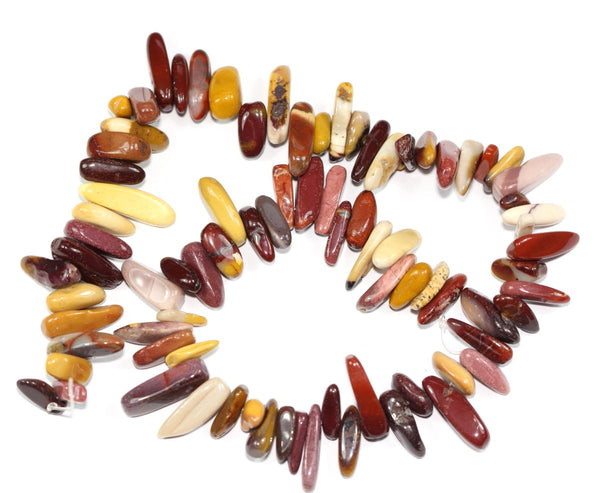 Natural Mookaite Jasper Gemstone Stick Point Beads, Irregular, 7mm-23mm Long, Hole ID 1mm 1 Strand/15 Inch, GZ5-1