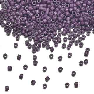 7.5g Miyuki Delica 11/0 Seed Beads, Duracoat Opaque Dark Purple DB2360