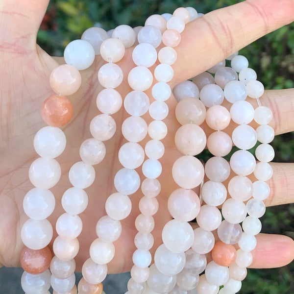 Natural Light Red Aventurine Gemstone Round Beads, 1 Strand/15 Inch, Size Selections: 4mm/6mm/8mm/10mm