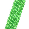 500pcs Creative Club Faceted Rondelle Crystal Glass Beads, Peridot Green, 6x4mm, Hole ID 1mm, CCR616