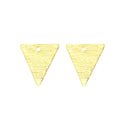 10pcs 14mm Triangle Drop Pendants, Tarnish Resistant, 18K Yellow Gold Plated Brushed Brass, BF-A5