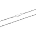 1pc 925 Sterling Silver Diamond-Cut Braided Rope Link Chain Necklace, Tarnish Resistant Rhodium Plated, 1.1mm, Thin Strong, Length Selections: 18/20/22/24/26 inch