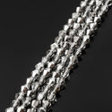 500pcs Creative Club Faceted Bicone Crystal Glass Beads, Silver Champagne, 4mm (0.16 Inch) Small Tiny, Hole ID 0.9mm, CCB429