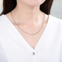 1pc 925 Sterling Silver Long Short Link Chain Necklace, Tarnish Resistant Rhodium Plated, 3.6mm, Large Thick, Length Selections: 18/20/22/24/26/28 Inch