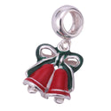 Solid 925 Sterling Silver Bell Happy Holiday Bead, Compatible with Pandora All Other Charm Bracelet