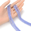 Lab Created Blue Lace Agate Gemstone Heishi Tube Rondelle Beads, 4x2mm/Small, Hole ID 0.9mm, 14.5 Inch/1 Strand, GH-C30
