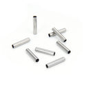 100pcs 304 Stainless Steel Round Tube Connectors – 15mm Length, 2.4mm Hole, Sleek Finish